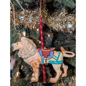 Vintage Circus Lion Carousel Christmas Ornament Discontinued